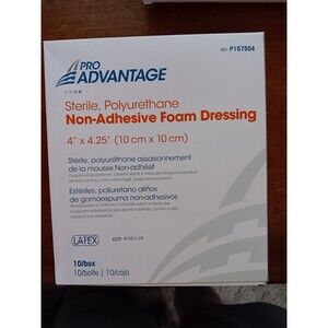 Pro Advantage Sterile Polyurethane Non-Adhesive Foam Dressing  4 x 4.25   10/box